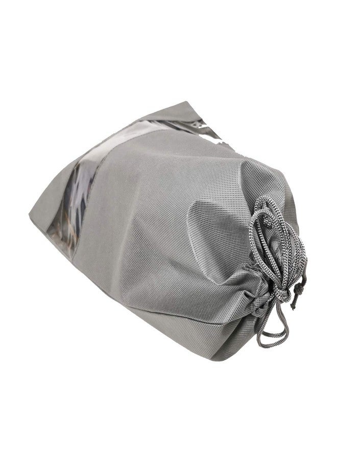 ANIZER 8 PCS 11.8"x17.3" Non-Woven Dustproof Drawstring Bag Travel Shoe Bags Dust Cover Pouch Bag Storage with Visual Window for Handbags Purses Shoes (GREY) - Image 3